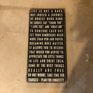 Life is not a race sign